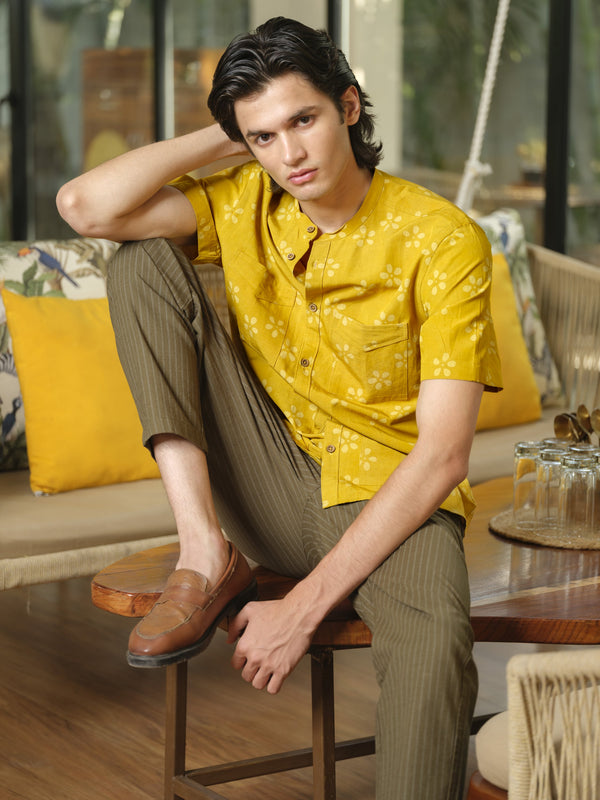 Block Print Yellow Shirt
