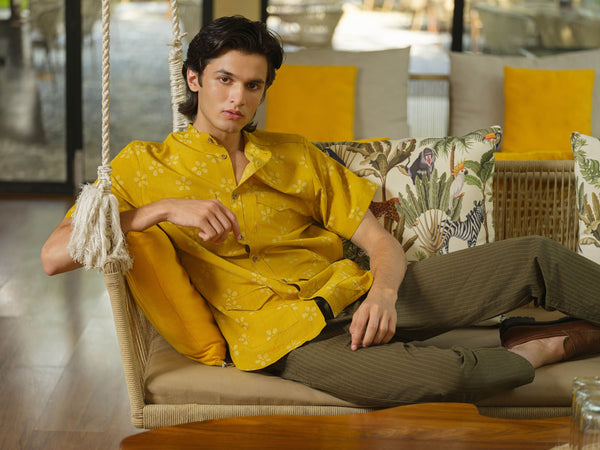 Block Print Yellow Shirts