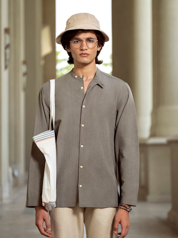 Grey Full Sleeve Bamboo Linen Cotton Shirt