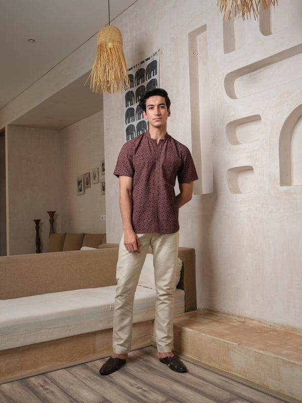 Half sleeve Bamboo print shirt