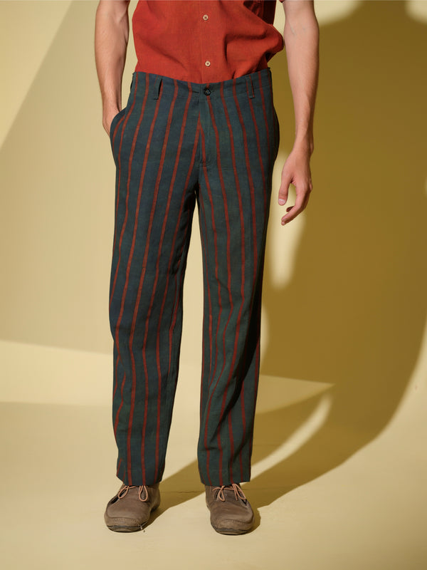 organic block printed pant